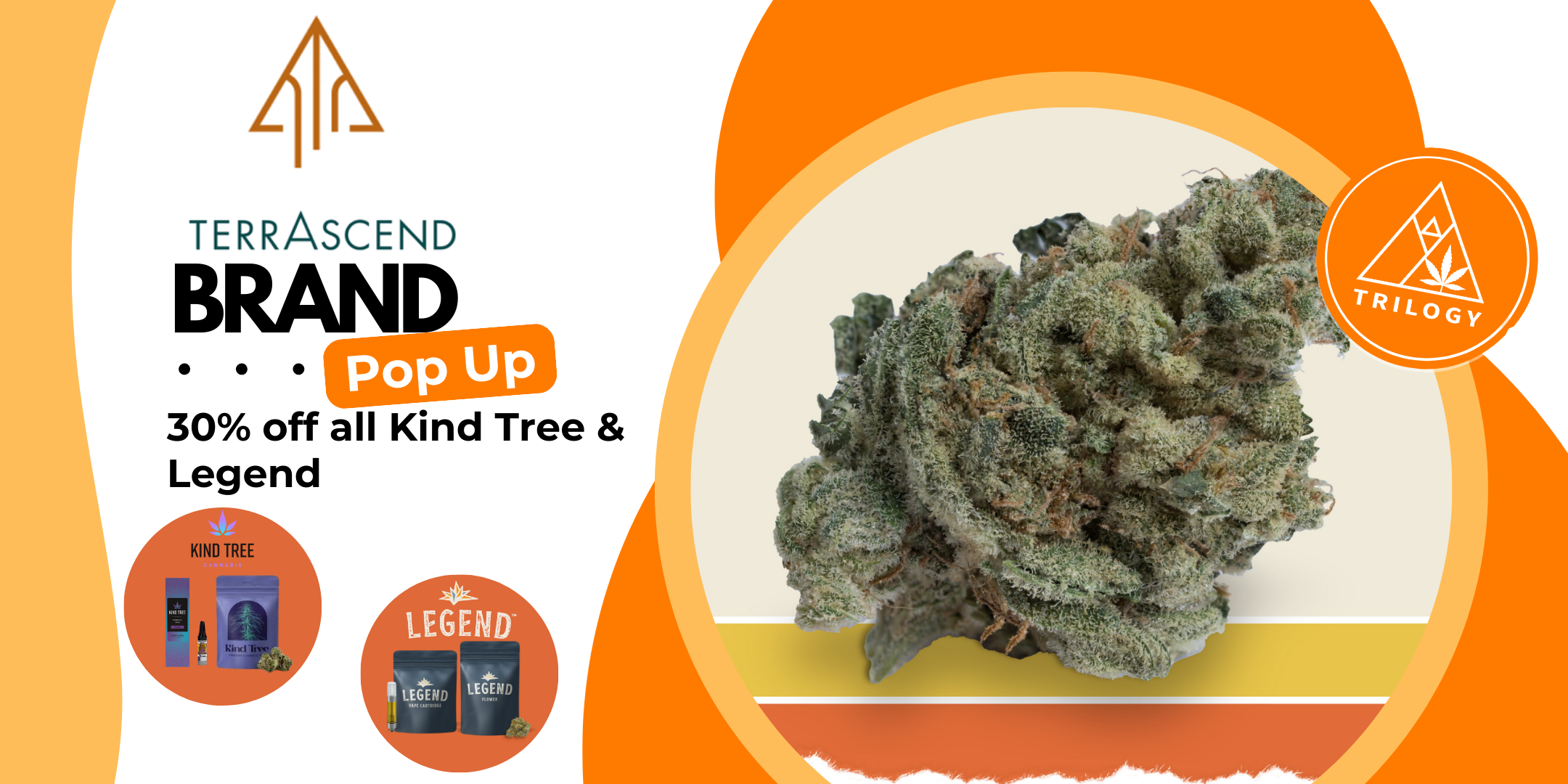 terrascend pop up on may 15 from 12-2pm. save 30% all day on kind tree & legend