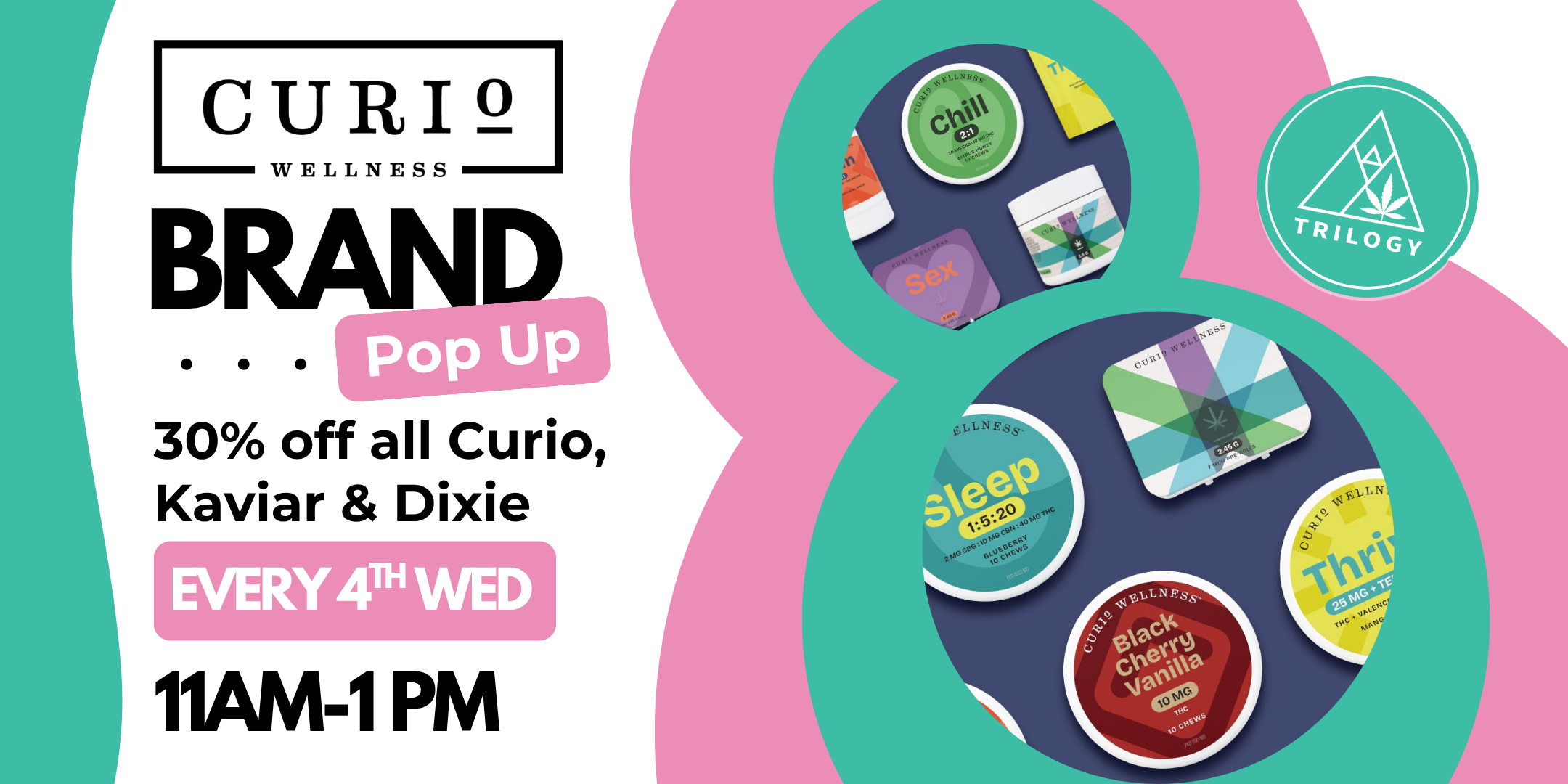 curio pop up every 4th wednesday of the month from 11am-1pm