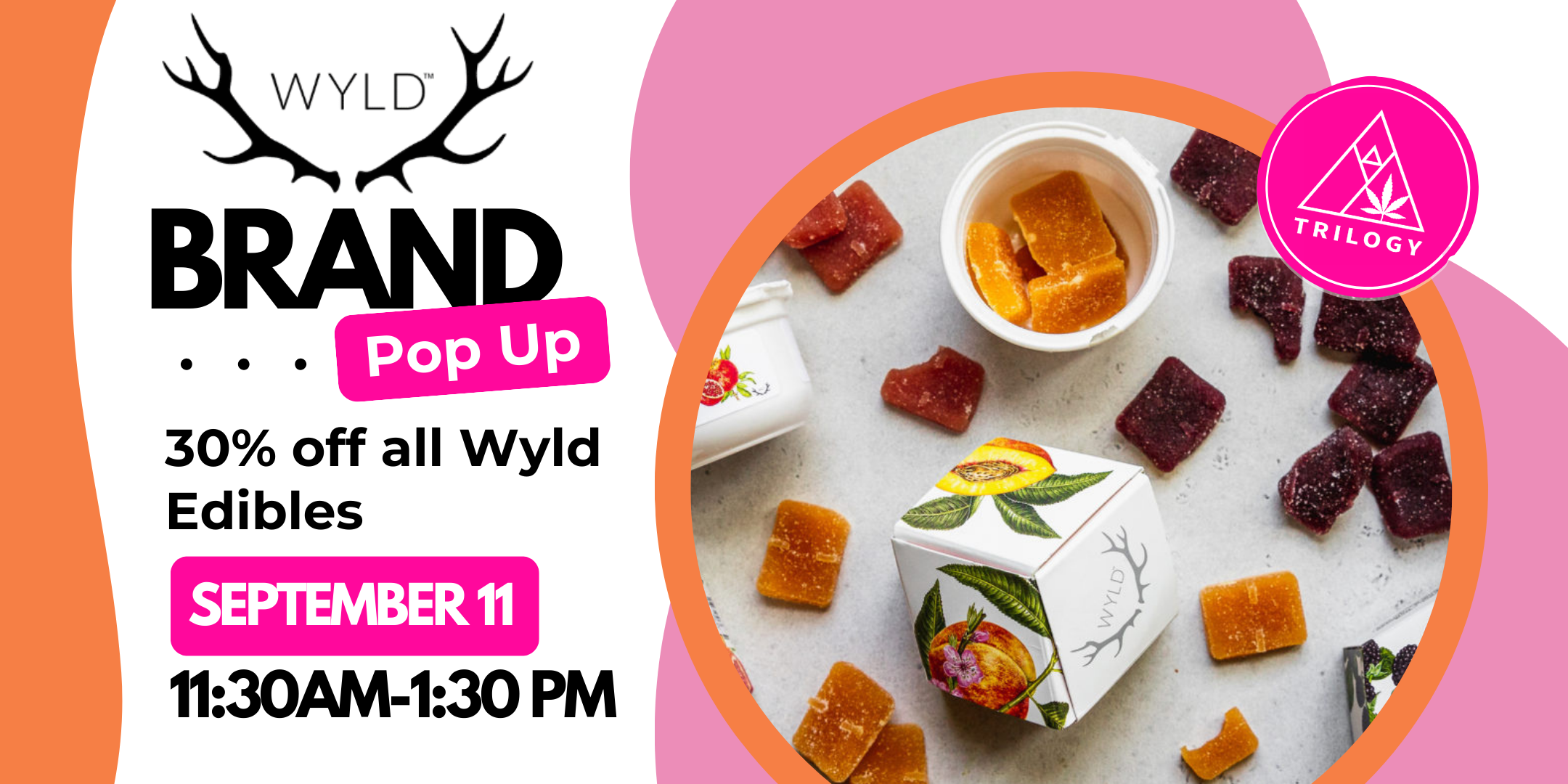 jopin us at trilogy on september 11 from 11:30am - 1:30pm for a pop up and save 30% off all day