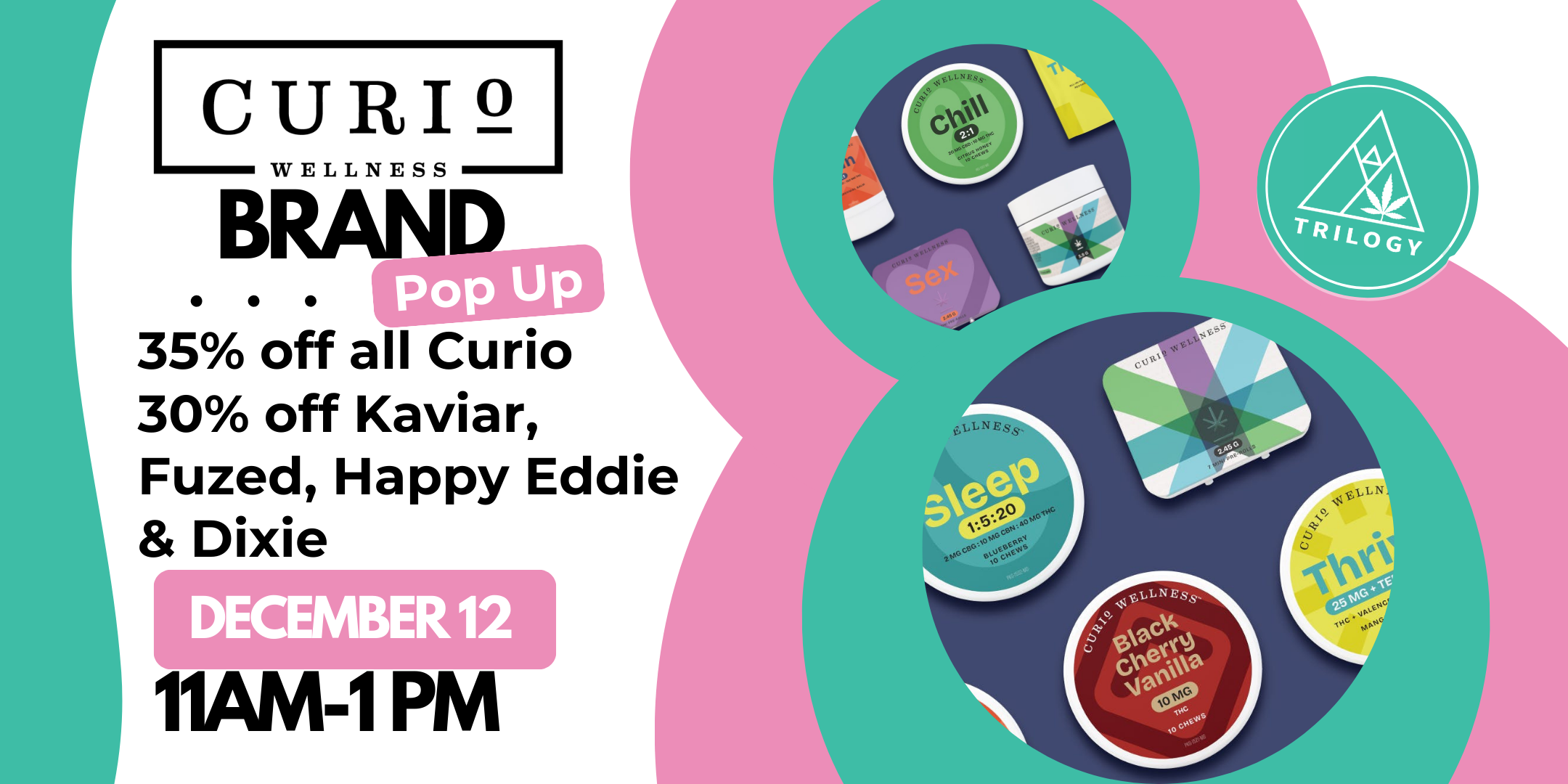 curio pop up friday dec 12 from 1230 - 230
