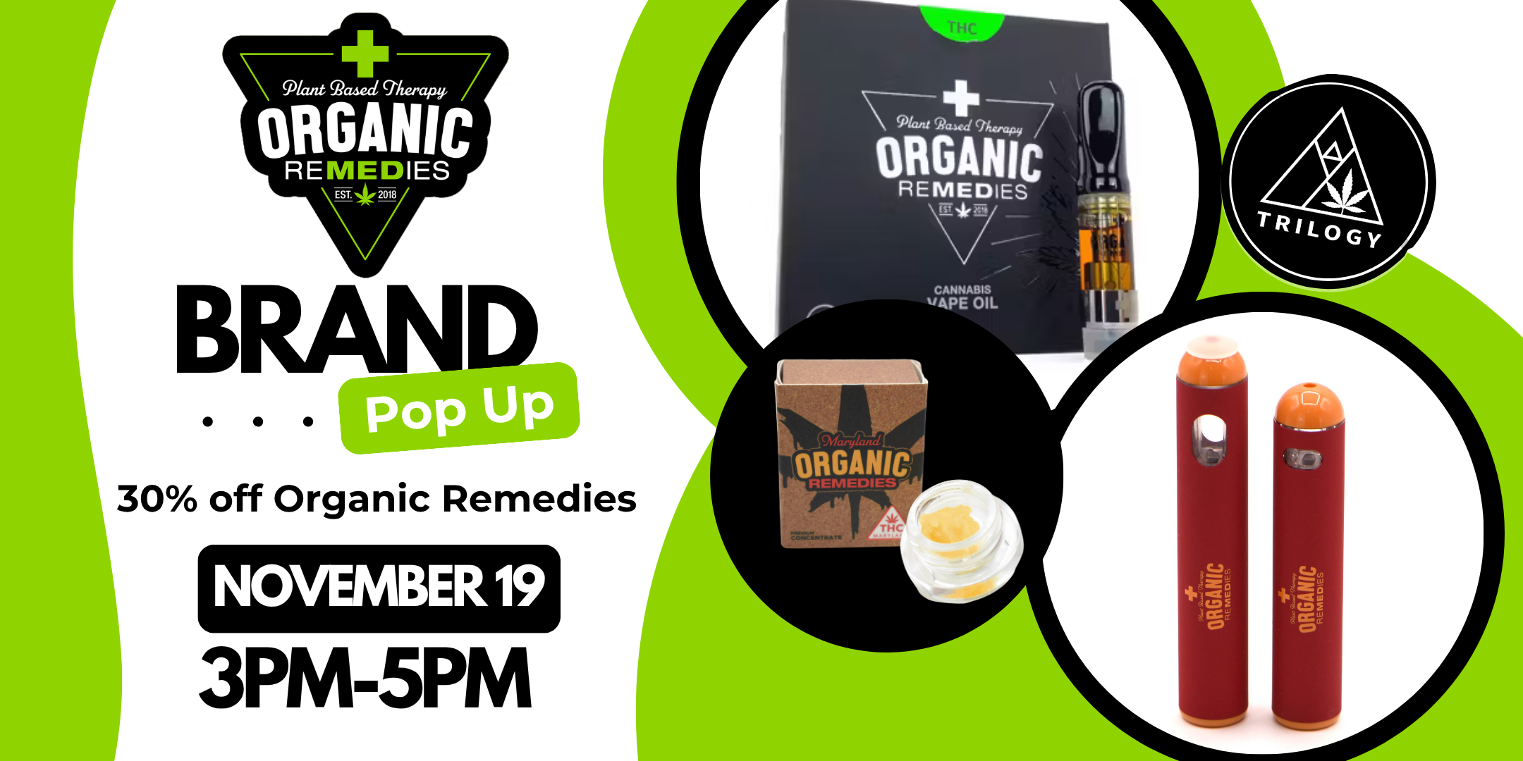 organic remedies pop up 3-5pm on november 19