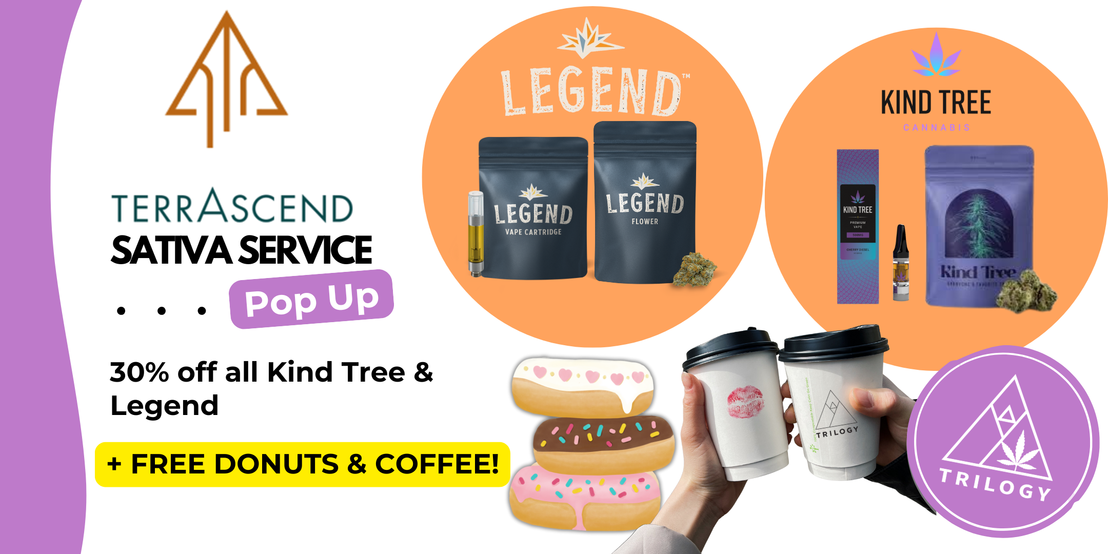 terrascend Pop Up 8-10am save 30% off all day