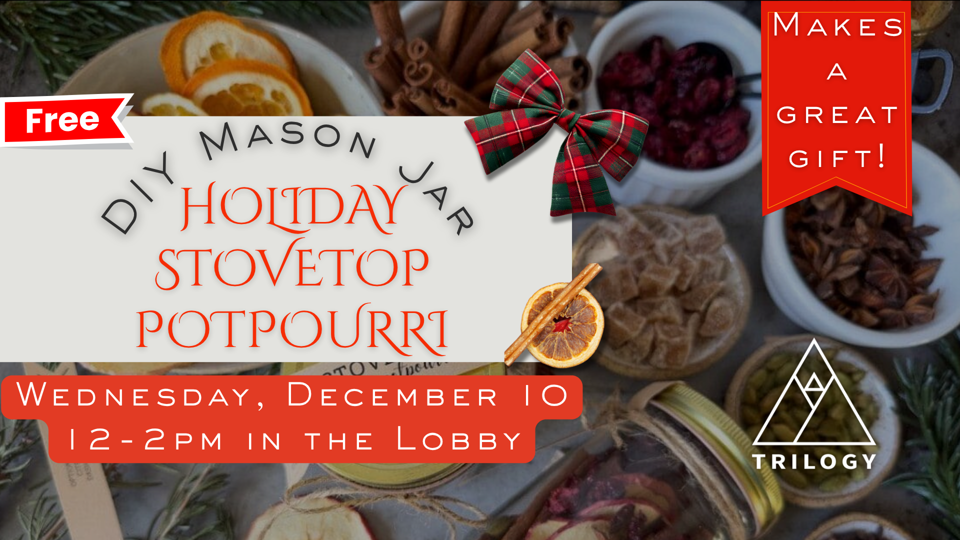 diy pot pourri event december 10 12 - 2 pm