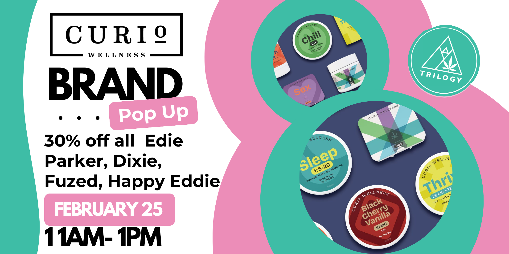 curio pop up feb 25 from 11-1pm