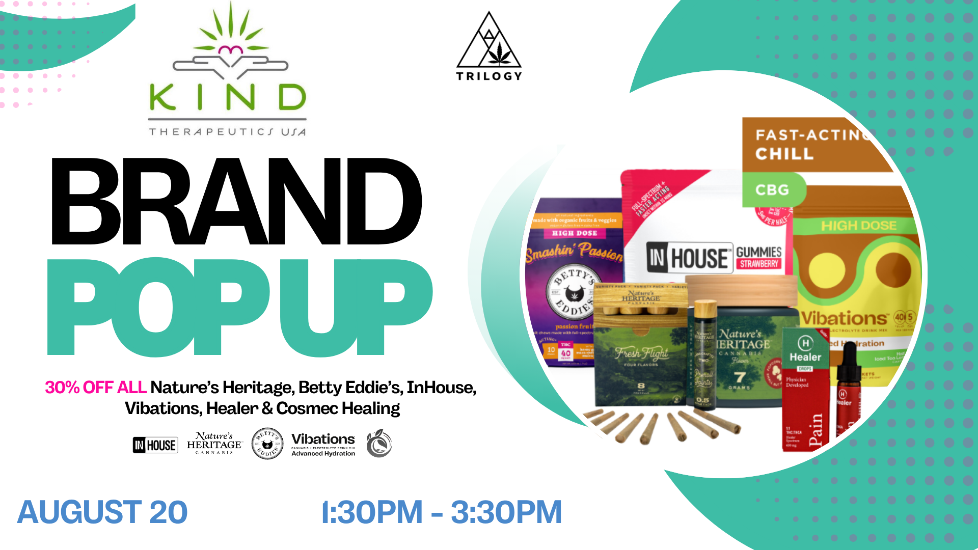 Kind Therapeutics Pop Up at Trilogy Thursday August 20, 2026 1:30p - 3:30p