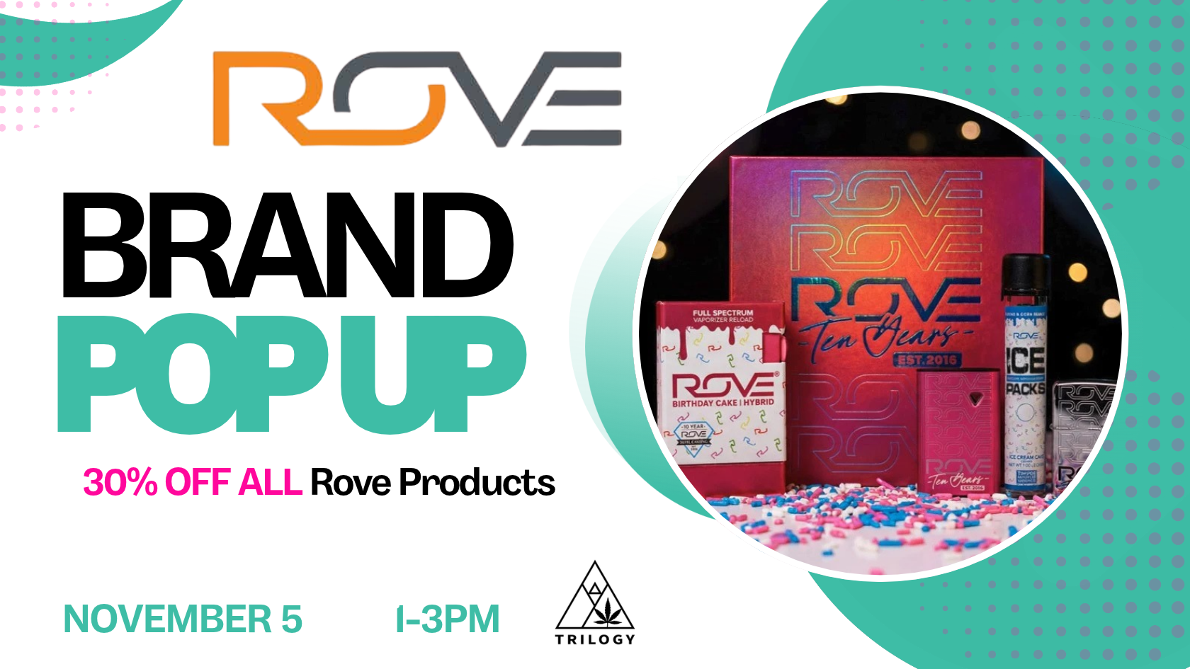 Rove POP UP Thursday November 5