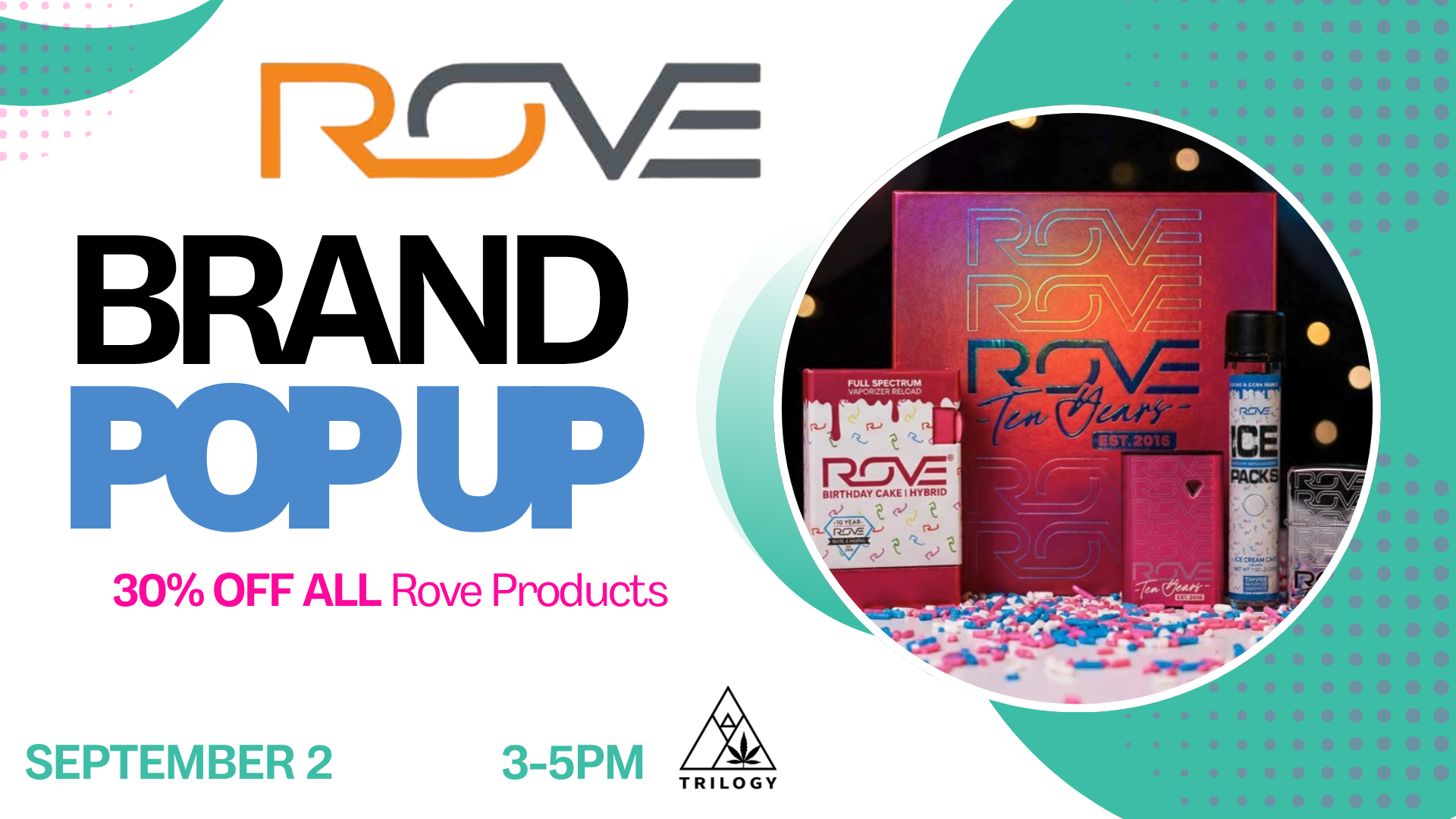 Rove POP UP Tuesday Sept 2